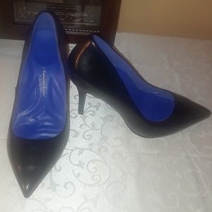Antonia Saint NY Victoria Black Leather Pumps